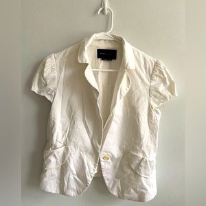 BCBG MAX AZRIA Women Cropped Jacket Sz M 3/4 Sleeve Button Front